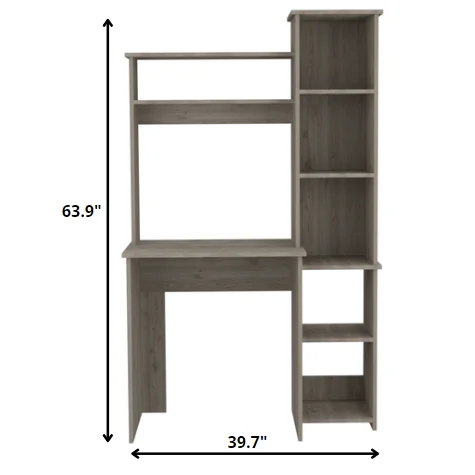 HMS 40" Light Gray Wood Computer Desk - Loft&Timber