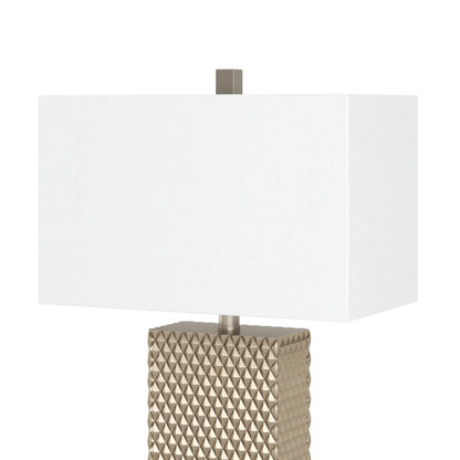 HMS Classic 29" Gold Waffle Crystal Table Lamps with White Shade Set of Two - Loft&Timber