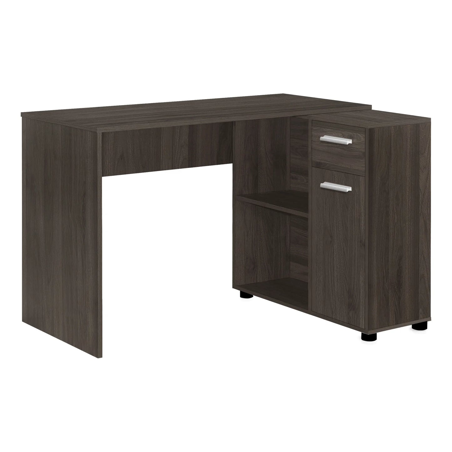HMS 46" Brown Wood L-Shaped Computer Desk - Loft&Timber