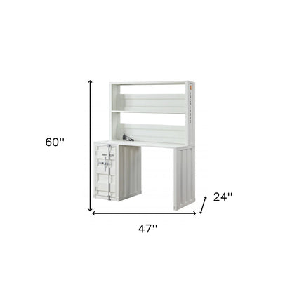 HMS 47" White Metal Computer Desk - Loft&Timber