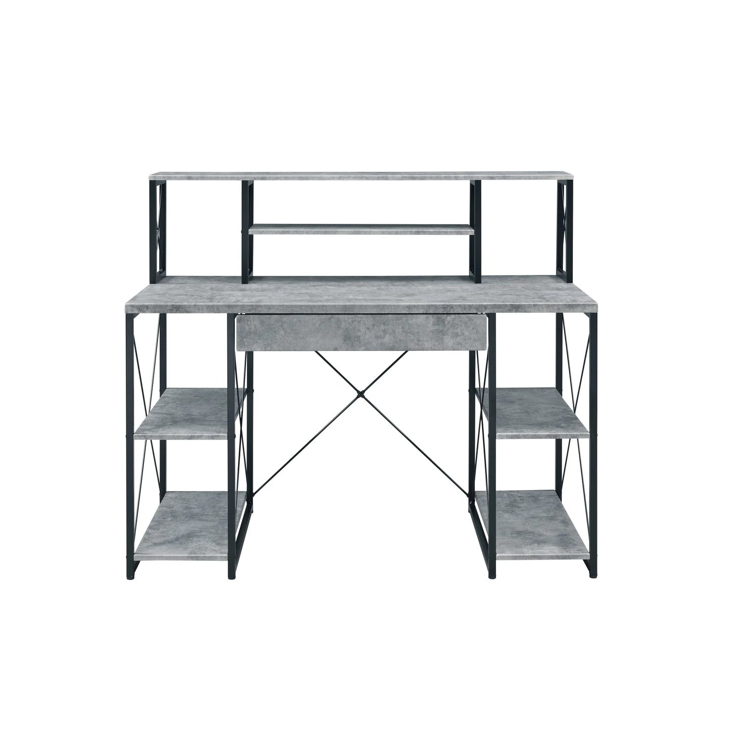 HMS 47" Gray and Black Simple Desk - Loft&Timber