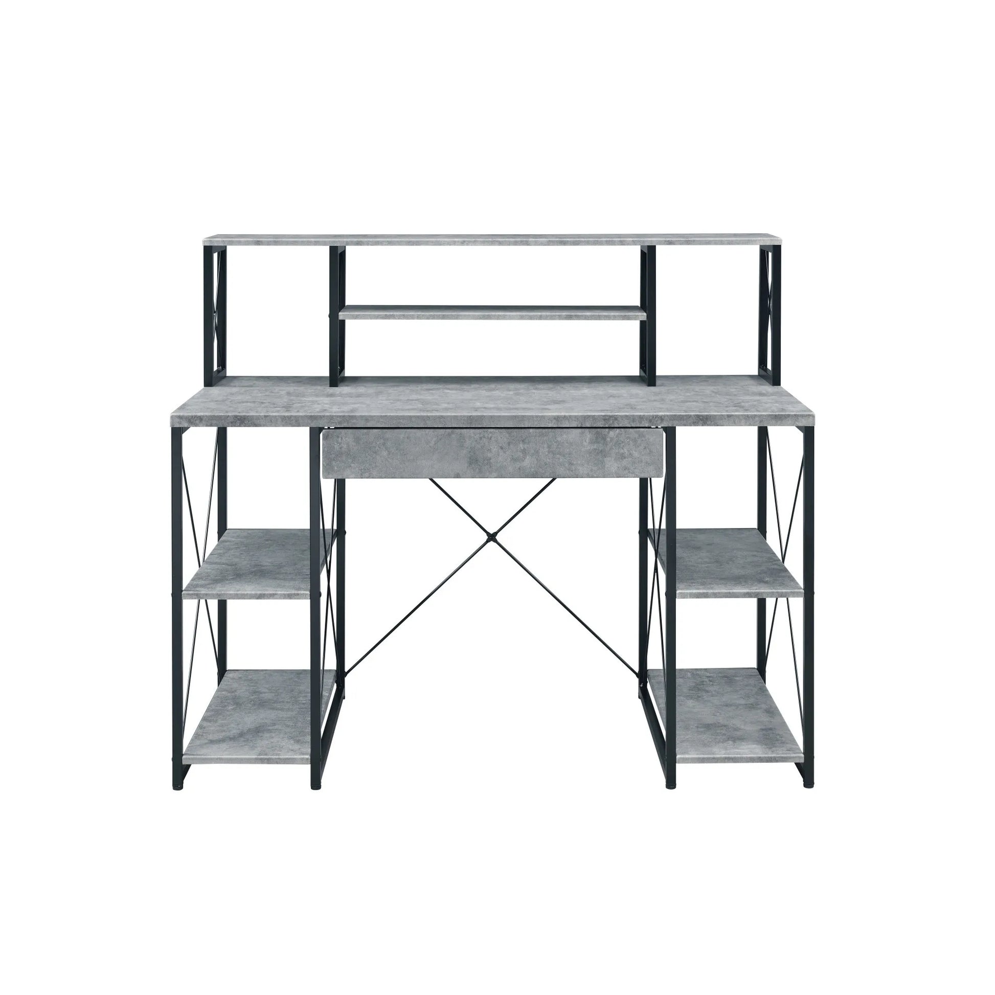 HMS 47" Gray and Black Simple Desk - Loft&Timber