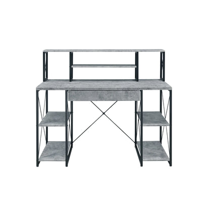HMS 47" Gray and Black Simple Desk - Loft&Timber