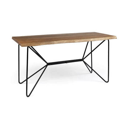 HMS 26" Brown and Black Melamine Wood Desk - Loft&Timber