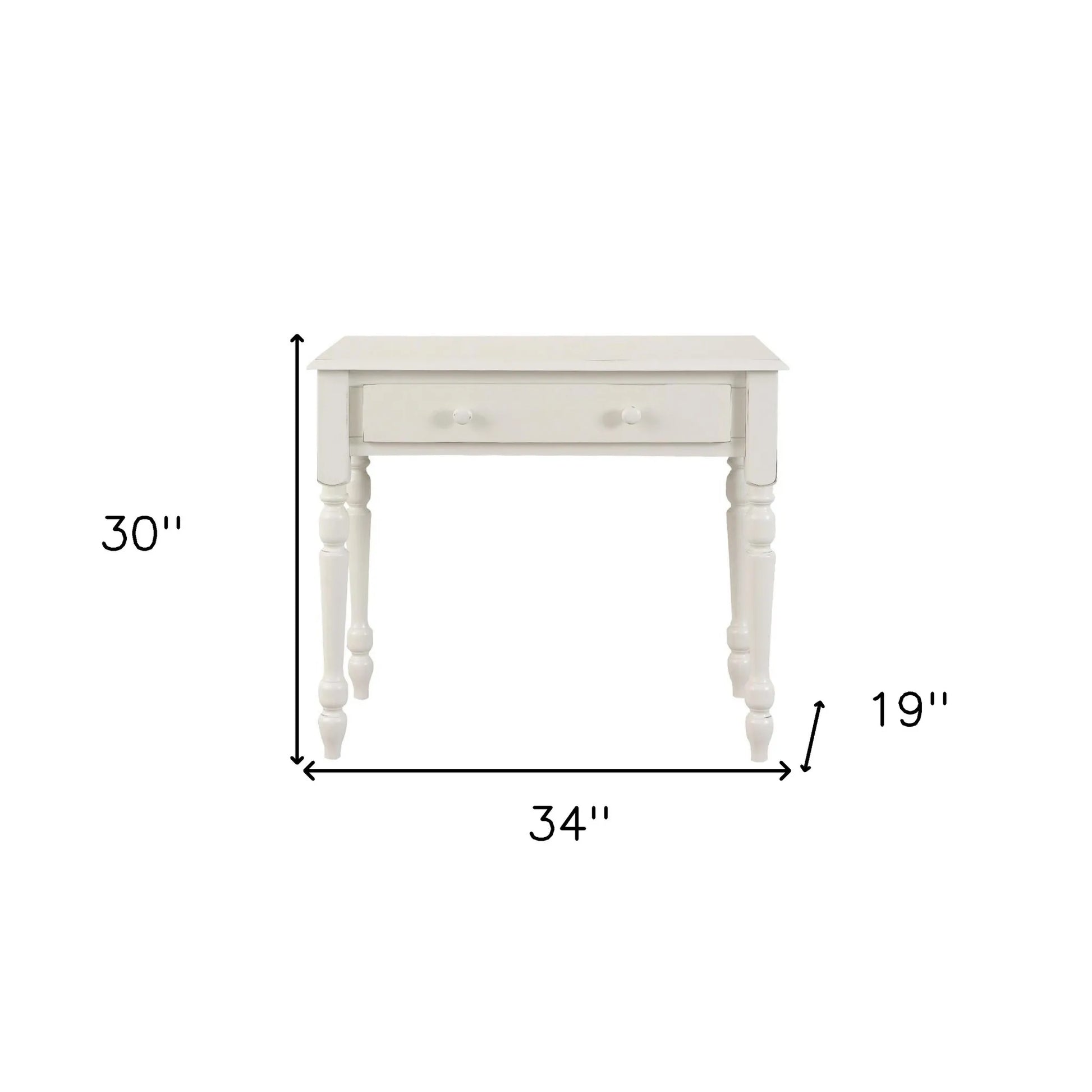 HMS 34" Off-White Solid Wood Desk - Loft&Timber