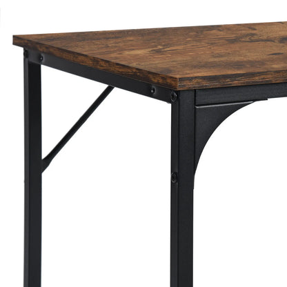 HMS 32" Brown and Black Wood and Metal Computer Desk - Loft&Timber
