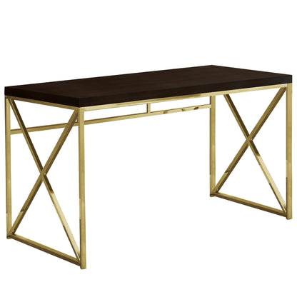 HMS 47" Espresso and Gold Computer Desk - Loft&Timber