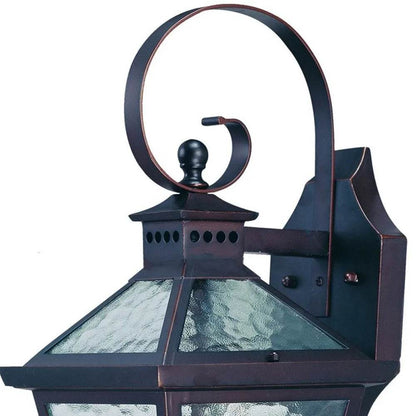 HMS XL Two Antique Bronze Black Hammered Glass Wall Light - Loft&Timber