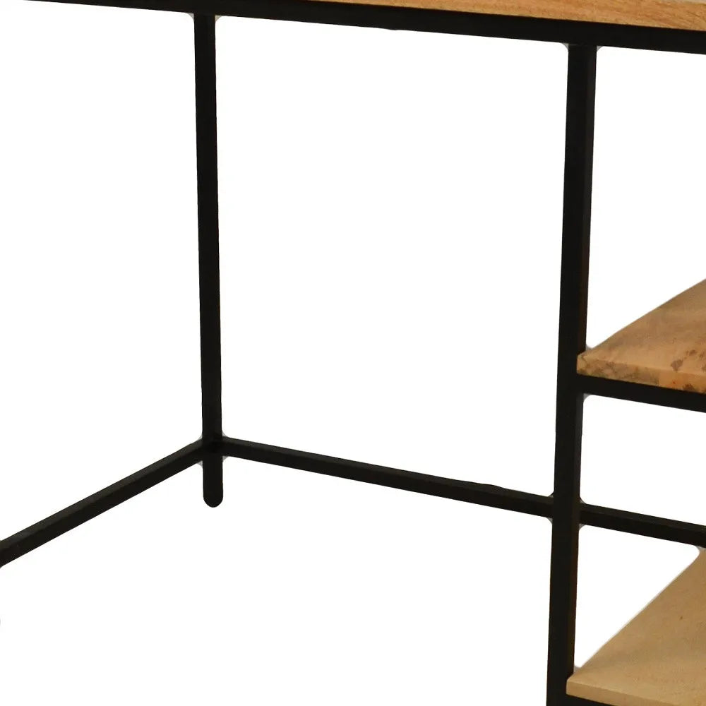 HMS 42" Solid Wood and Metal Computer Desk - Loft&Timber