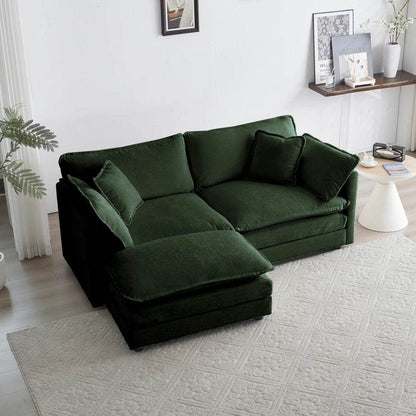 Chenille Loveseat with Ottoman - Loft&Timber