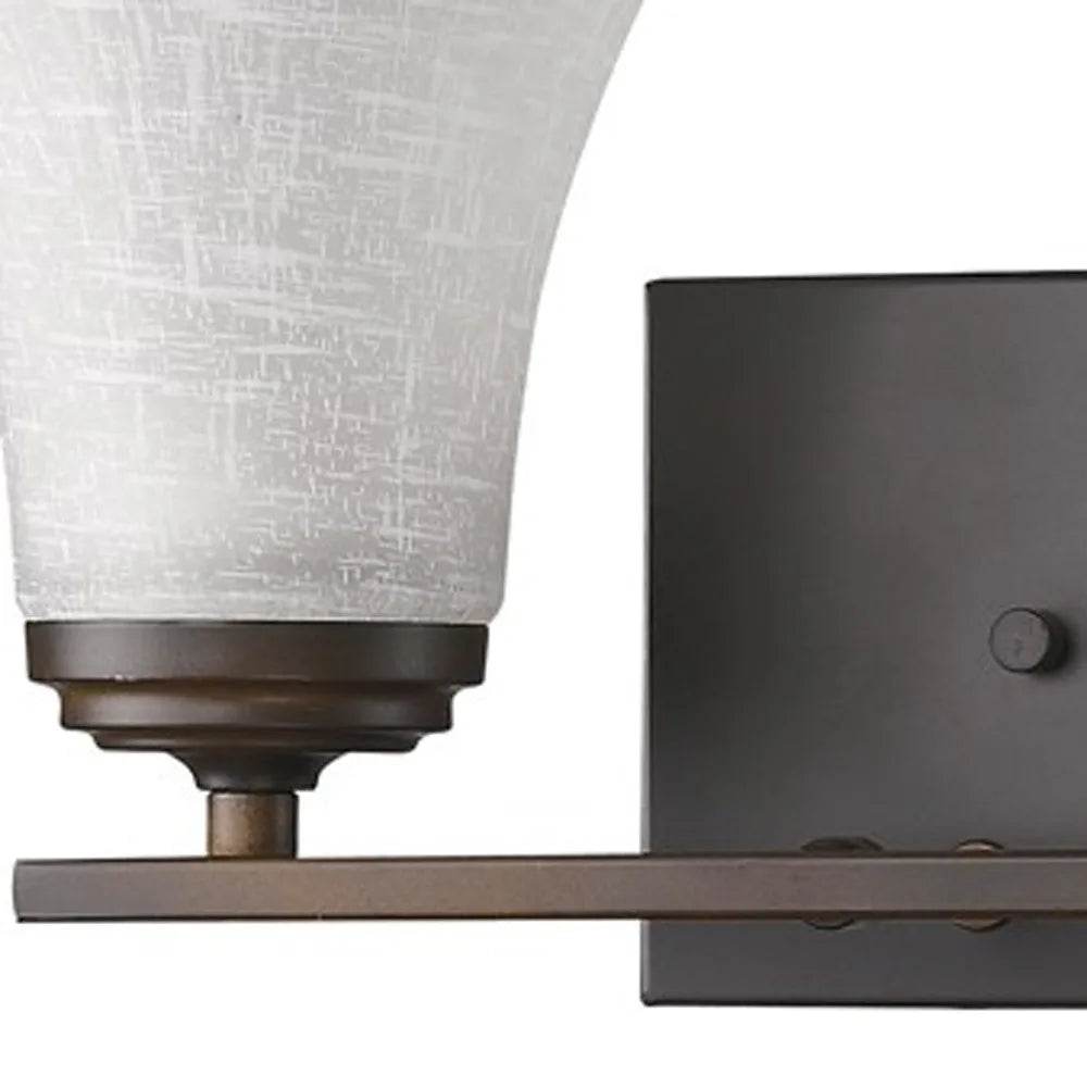 Two-Light Contemporary HMS Wall Sconce in Bronze with Tapered Crystal Glass Shade - Loft&Timber
