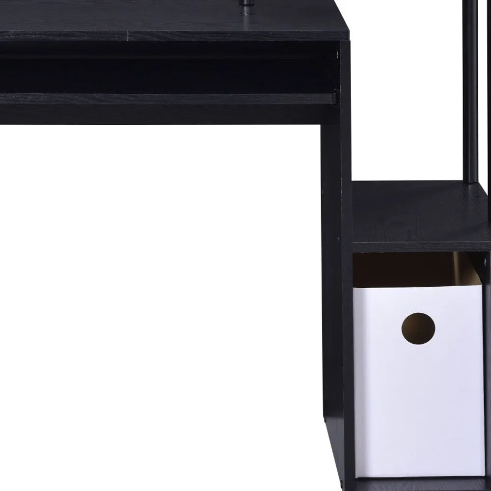 HMS 37" Minimalist Modern Office Desk Black - Loft&Timber