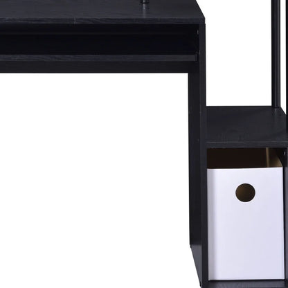 HMS 37" Minimalist Modern Office Desk Black - Loft&Timber