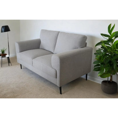HMS 61" Light Gray Black Linen Loveseat - Loft&Timber