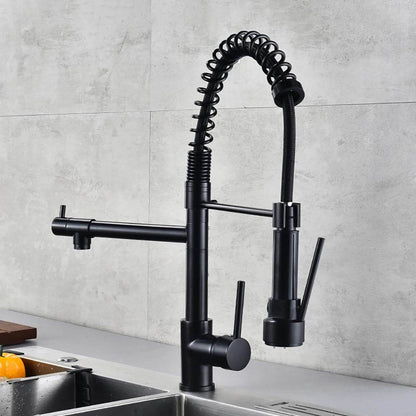 DQOK Black Brushed Spring Pull Down Kitchen Sink Faucet - Loft&Timber