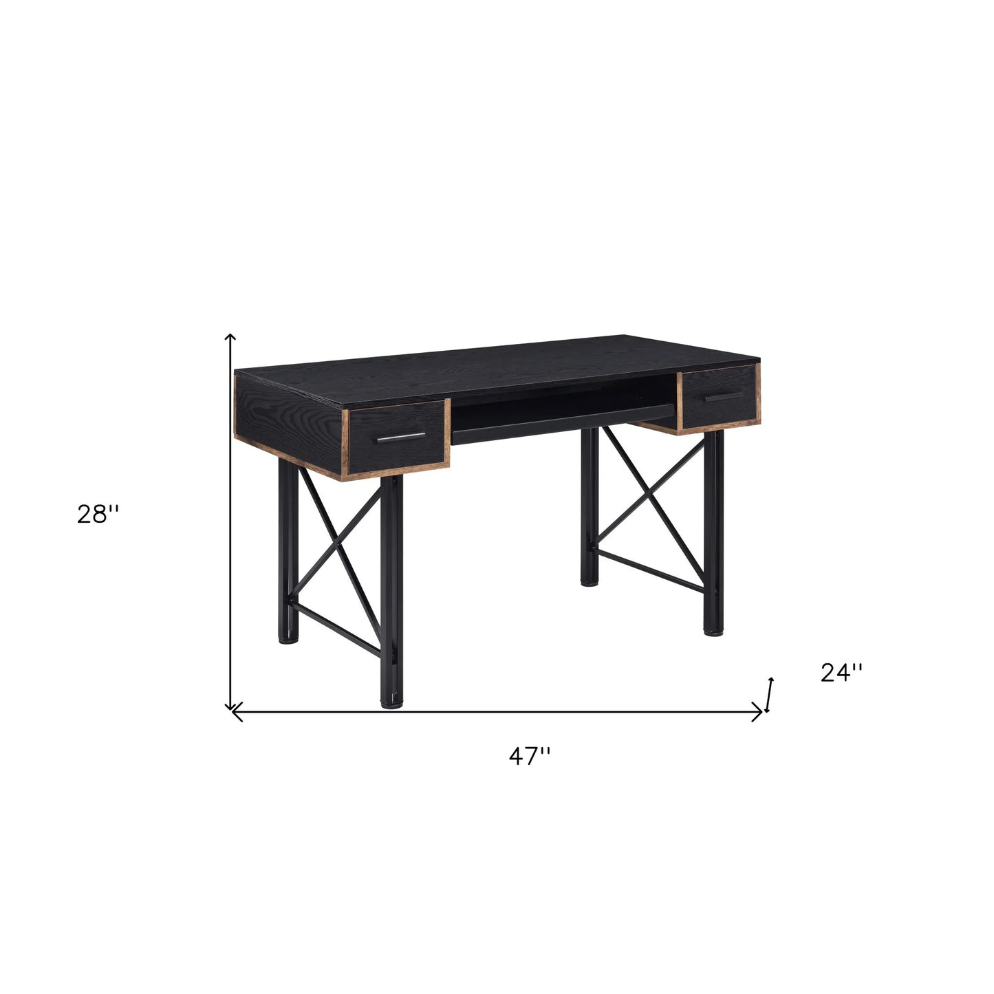 HMS 47" Minimalist Black Computer Desk - Loft&Timber