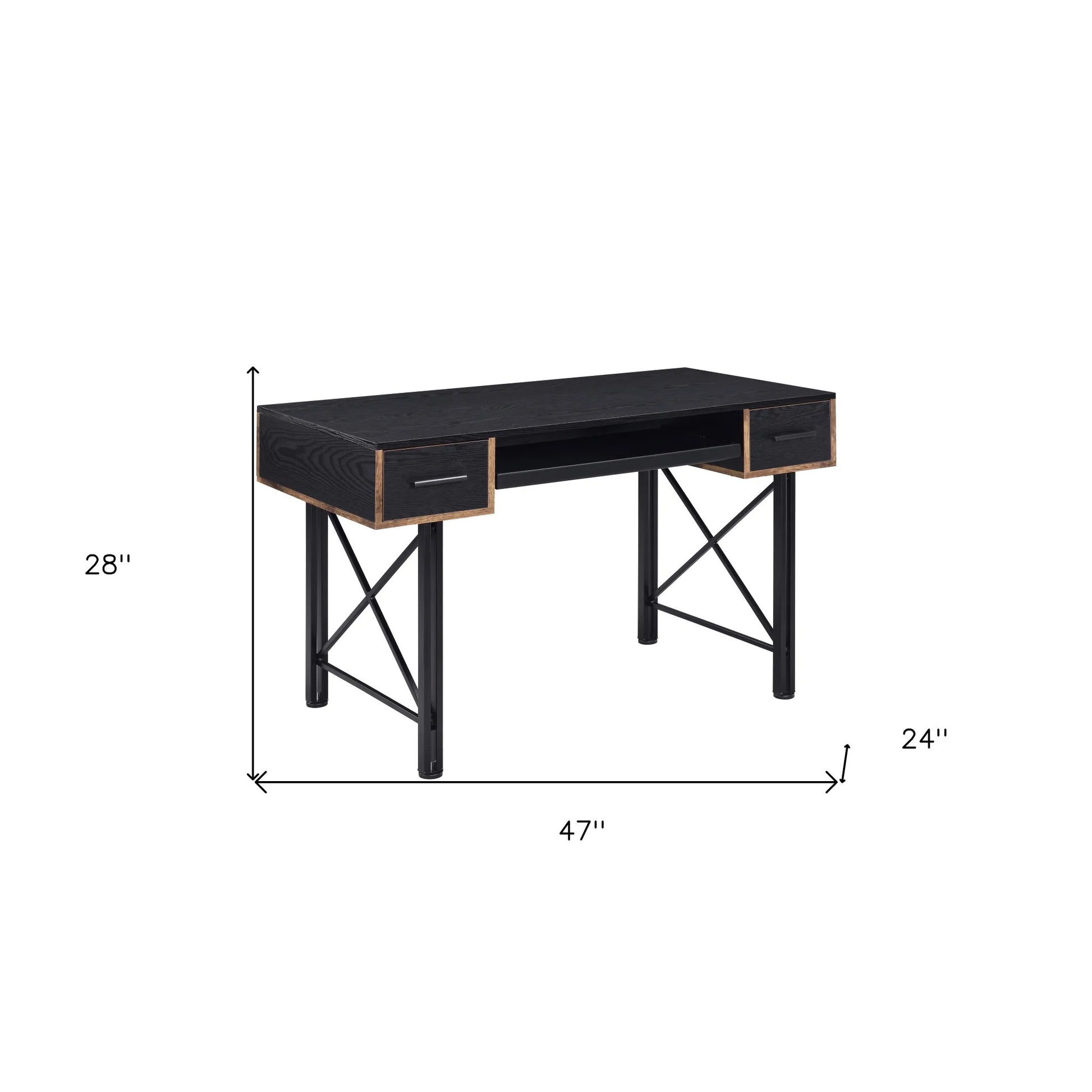 HMS 47" Minimalist Black Computer Desk - Loft&Timber