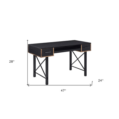 HMS 47" Minimalist Black Computer Desk - Loft&Timber