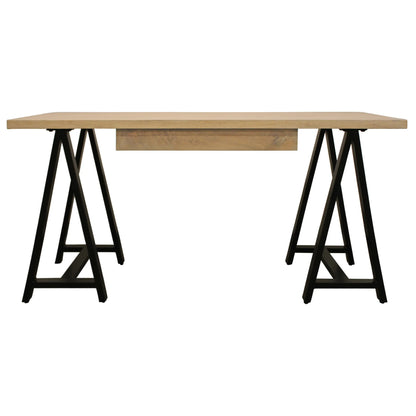 HMS 60" Ivory Black Mahogany Executive Desk - Loft&Timber