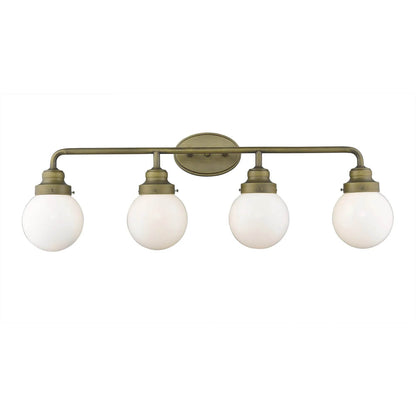 HMS Portsmith 4-Light Acrylic Vanity Raw Brass LED Lighting Indoor - Loft&Timber