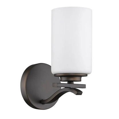 HMS Contemporary One Light Bronze and Glass LED Wall Sconce - Loft&Timber