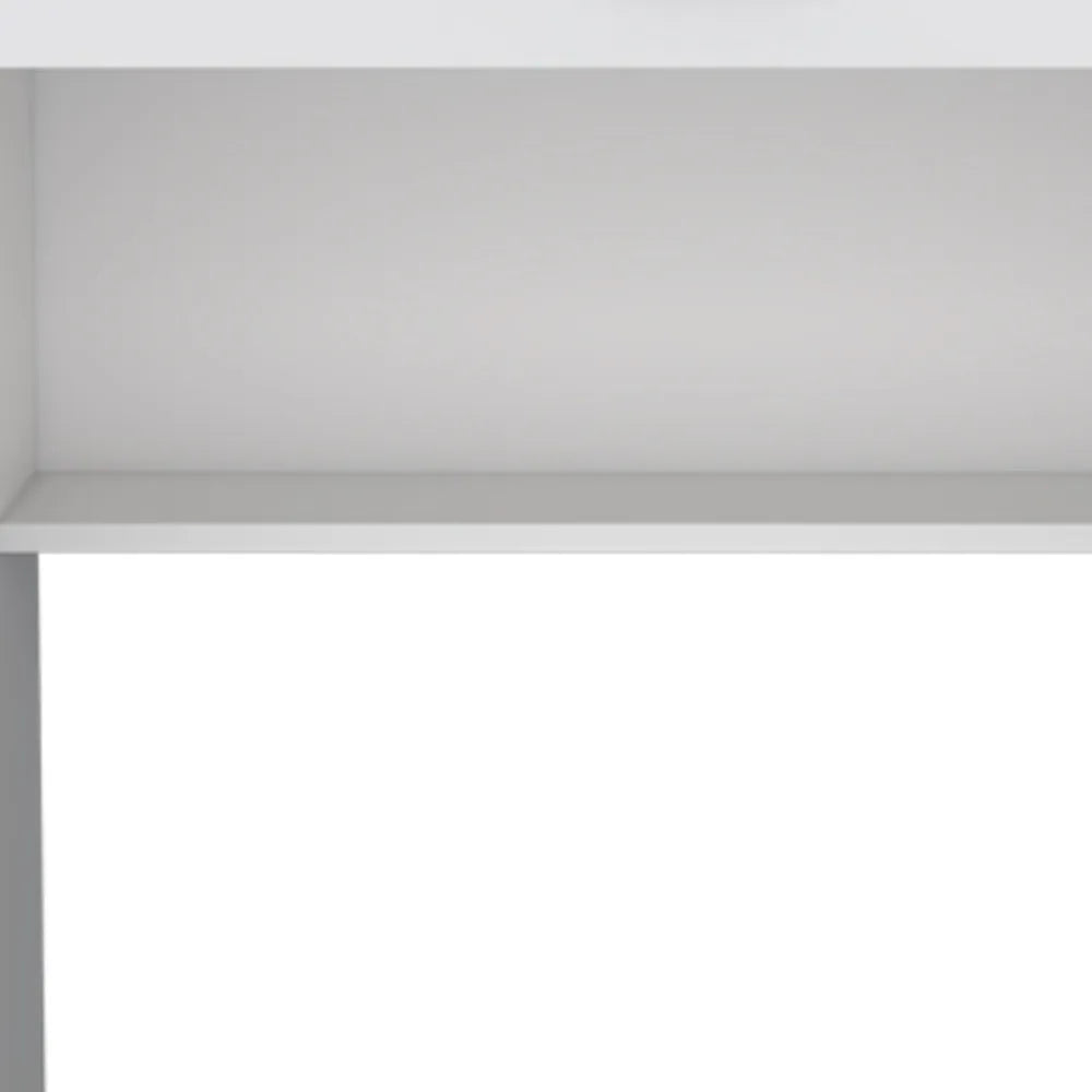 HMS 32" White Wood Computer Desk - Loft&Timber