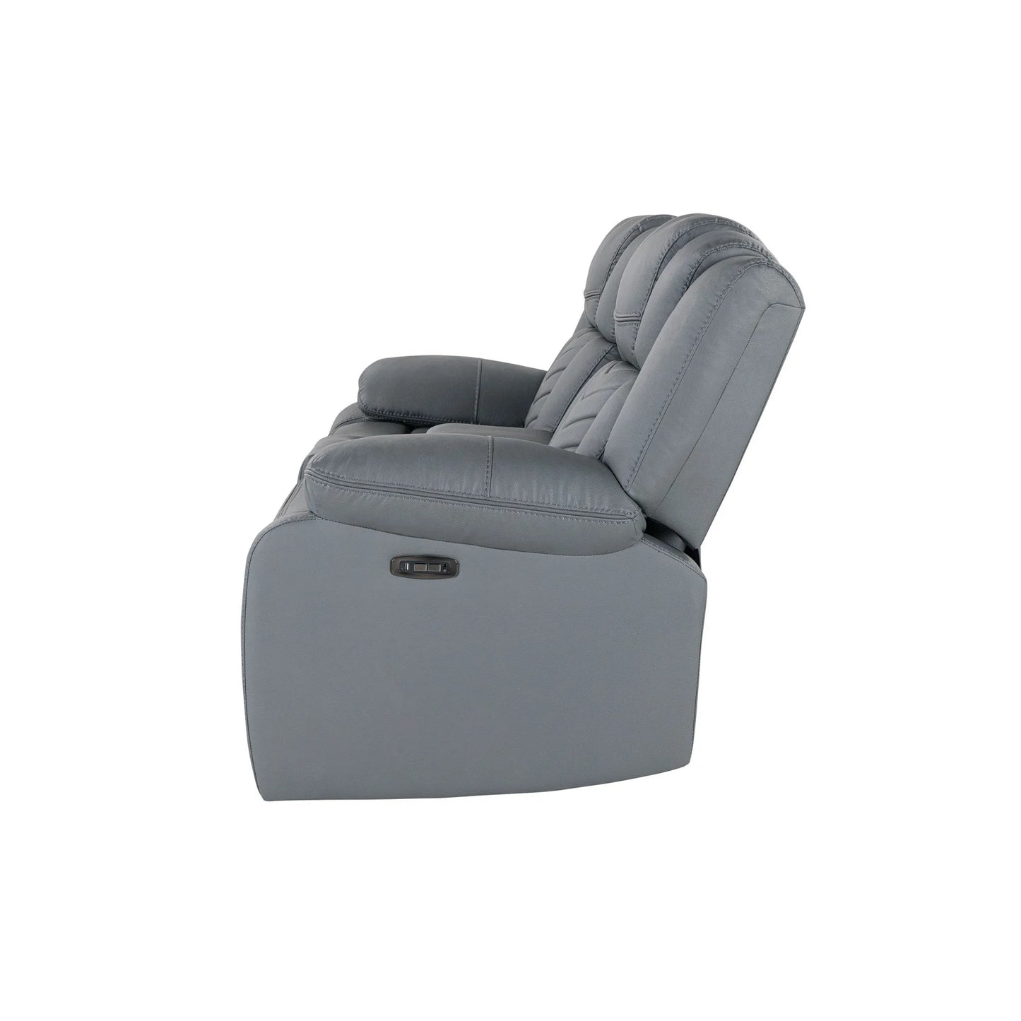 HMS 75" Light Gray Faux Leather Power Reclining Loveseat - Loft&Timber