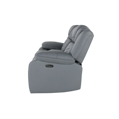 HMS 75" Light Gray Faux Leather Power Reclining Loveseat - Loft&Timber