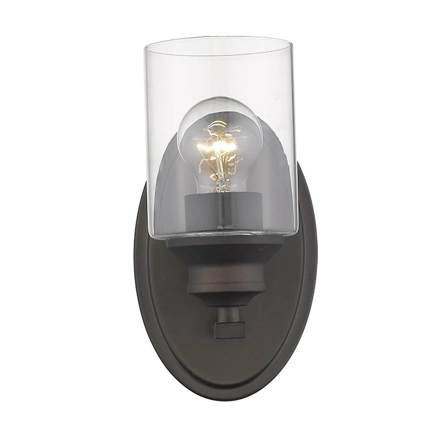 HMS Contemporary One Light Bronze LED Wall Sconce with Clear Glass Shade - Loft&Timber