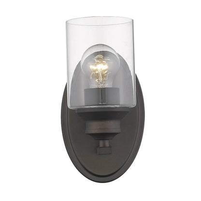 HMS Contemporary One Light Bronze LED Wall Sconce with Clear Glass Shade - Loft&Timber
