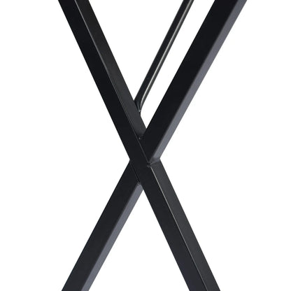 HMS 39" Modern X-Shape Computer Desk Black Wood and Metal - Loft&Timber