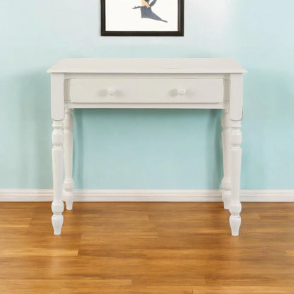 HMS 34" Off-White Solid Wood Desk - Loft&Timber