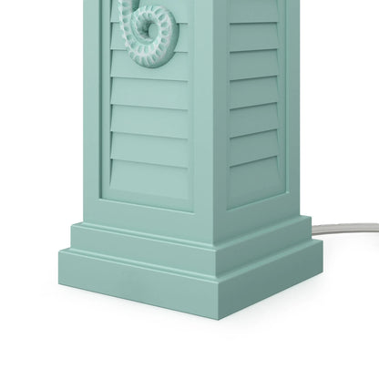 HMS Set of Two 32" Turquoise Seahorse Shutter USB Table Lamps with White Shade - Loft&Timber