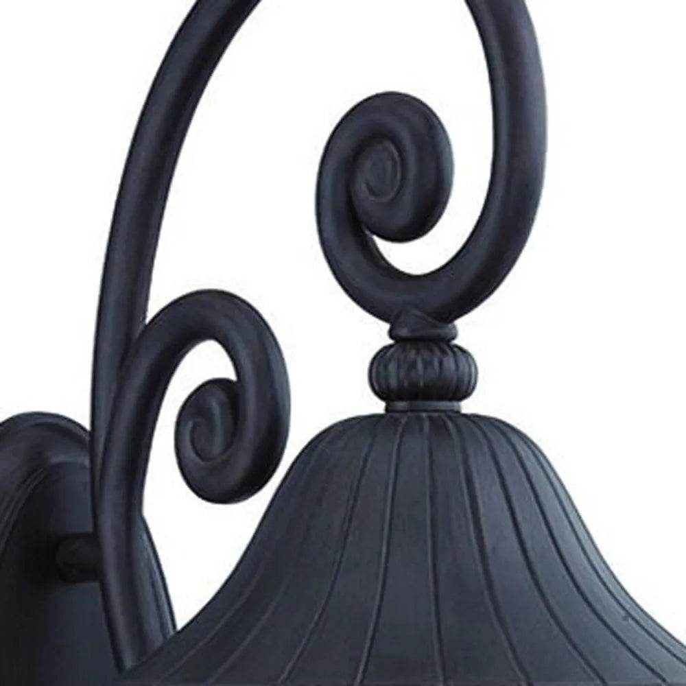 HMS Modern Three-Light Matte Black Wall Sconces Leaf Detail - Loft&Timber