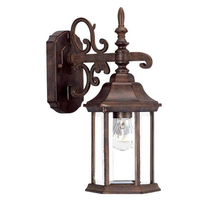 HMS Petite Brown Domed Hanging Glass Lantern Warm White LED Wall Sconce - Loft&Timber