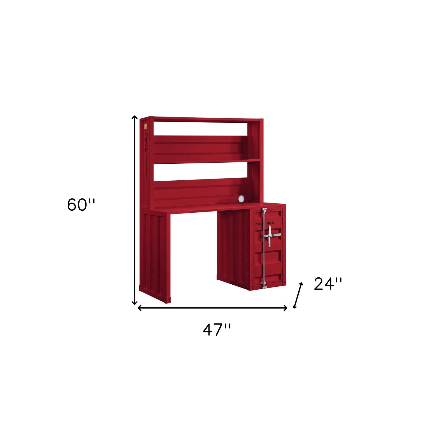 HMS 47" Red Iron Computer Desk with Comfortable Writing Surface - Loft&Timber
