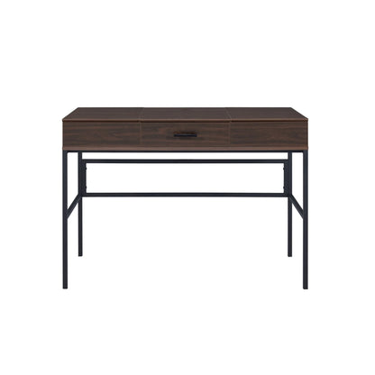 HMS 42" Solid Wood Writing Desk Brown and Black - Loft&Timber