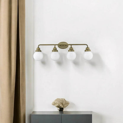 HMS Portsmith 4-Light Acrylic Vanity Raw Brass LED Lighting Indoor - Loft&Timber