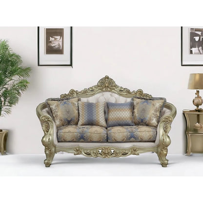 HMS 78" Gold Floral Loveseat and Toss Pillows - Loft&Timber