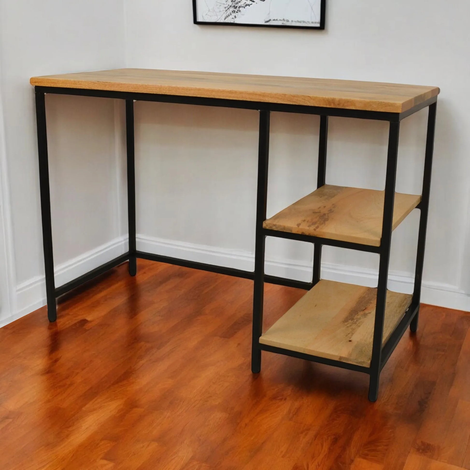 HMS 42" Solid Wood and Metal Computer Desk - Loft&Timber