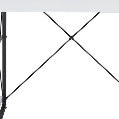 HMS 47" Simple Design White Black Computer Desk - Loft&Timber