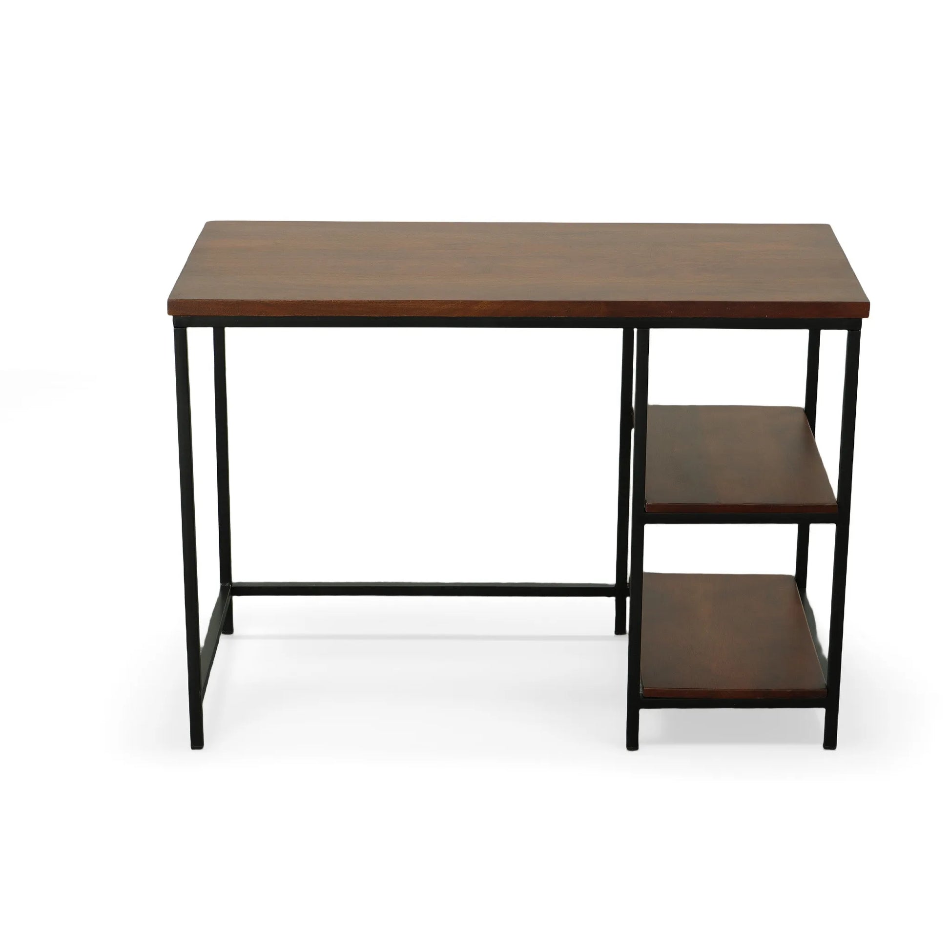 HMS 42" Chestnut and Black Solid Wood and Metal Desk - Loft&Timber