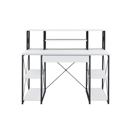 HMS 47" Simple Design White Black Computer Desk - Loft&Timber