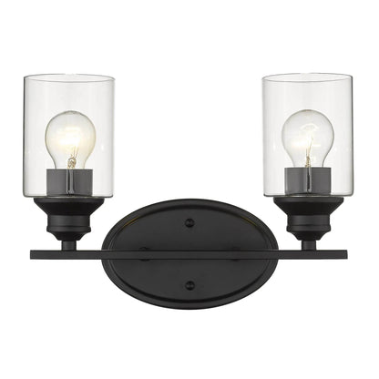 HMS Modern Two-Light Wall Sconces Matte Black Clear Glass Shade 220V - Loft&Timber