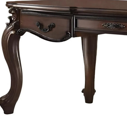 HMS 72" Traditional Executive Desk in Dark Brown Wood Sit-Stand Desk with Three Drawers - Loft&Timber
