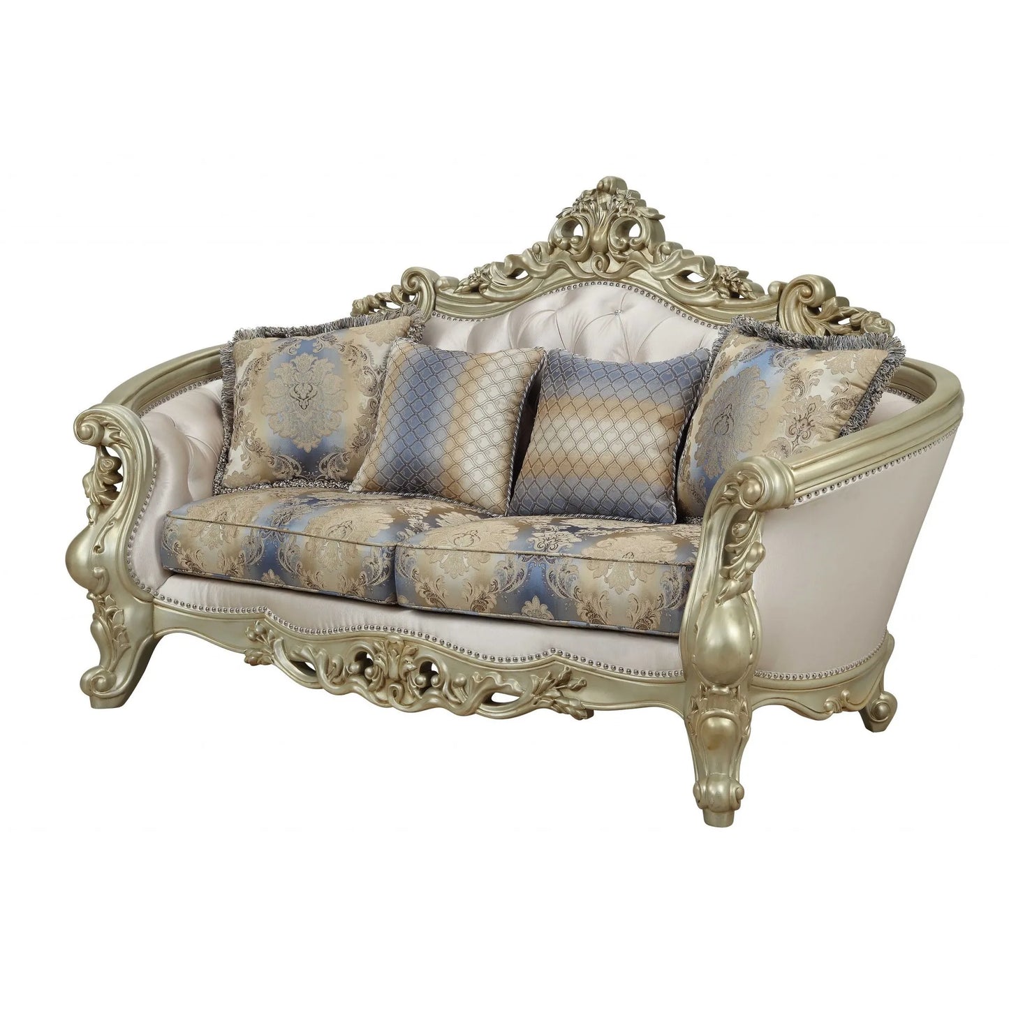 HMS 78" Gold Floral Loveseat and Toss Pillows - Loft&Timber