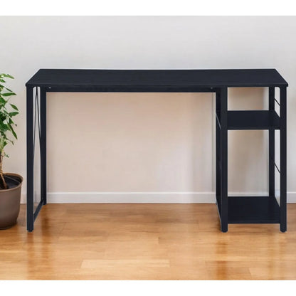 HMS 47" Simple Design Black Wooden Desk - Loft&Timber