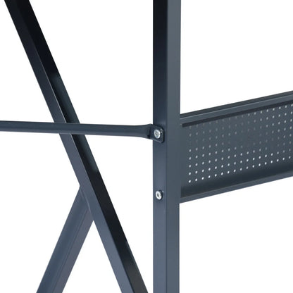 HMS 49" H-Shape Black Wood and Metal Corner Computer Desk - Loft&Timber