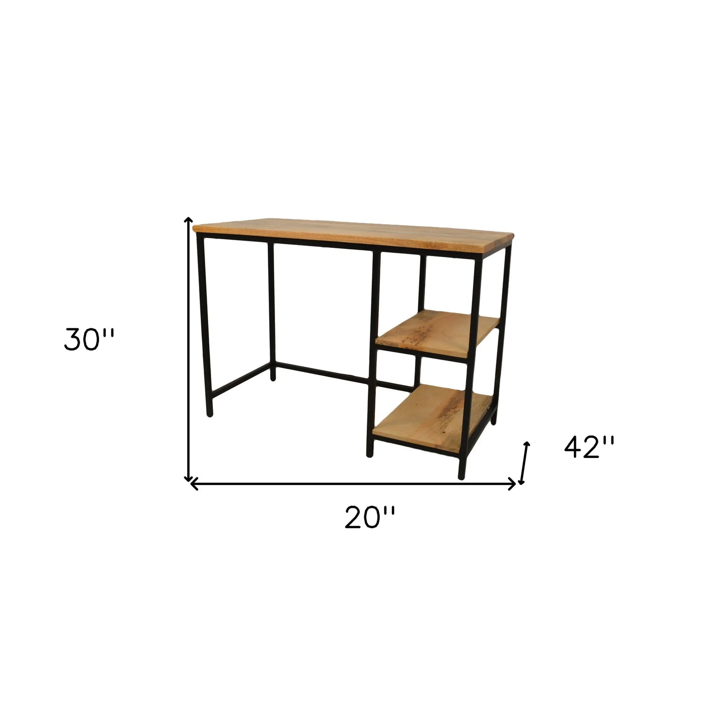 HMS 42" Solid Wood and Metal Computer Desk - Loft&Timber