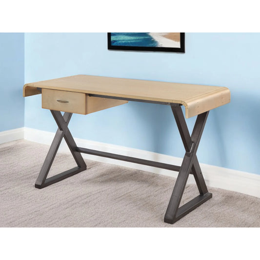 HMS 50" Luxury Gold and Black Aluminum Desk - Loft&Timber